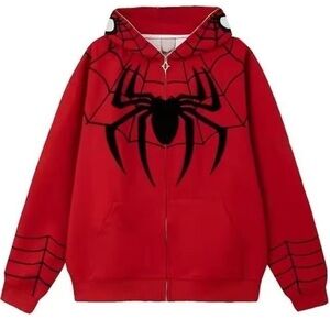 Last stand Spider Man RED AND BLACK SUIT Full zip hoodie XXL